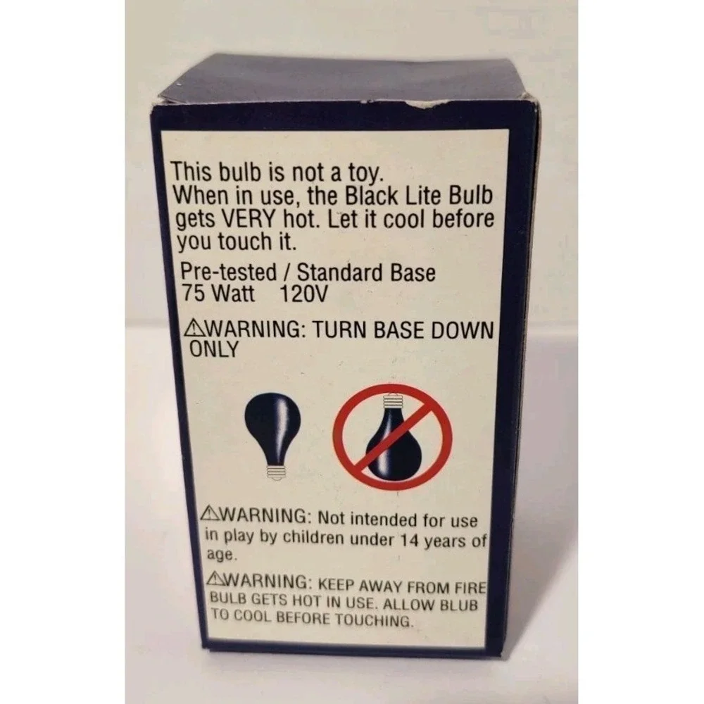 BLACK LIGHT 75 Watt 120V Standard Household Light Bulb A19 Medium E26 Base 75A19